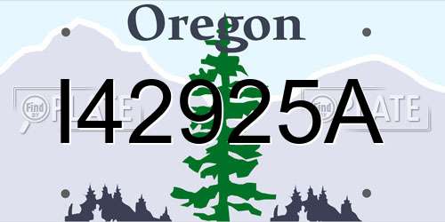 I42925A Oregon License Plate