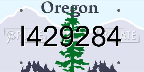 I429284 Oregon License Plate