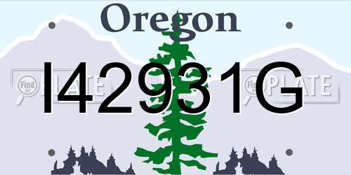 I42931G Oregon License Plate