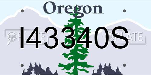 I43340S Oregon License Plate