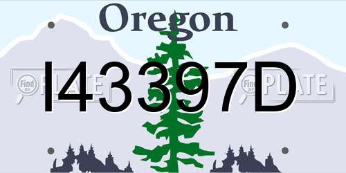 I43397D Oregon License Plate