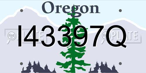 I43397Q Oregon License Plate
