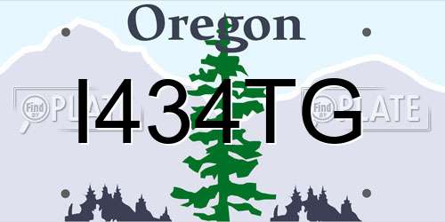 I434TG Oregon License Plate