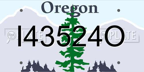 I43524O Oregon License Plate