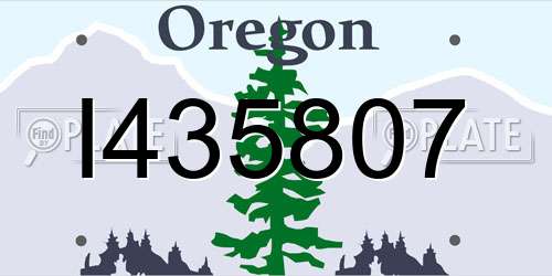 I435807 Oregon License Plate