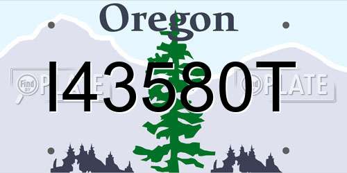 I43580T Oregon License Plate