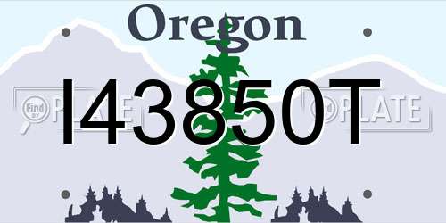 I43850T Oregon License Plate