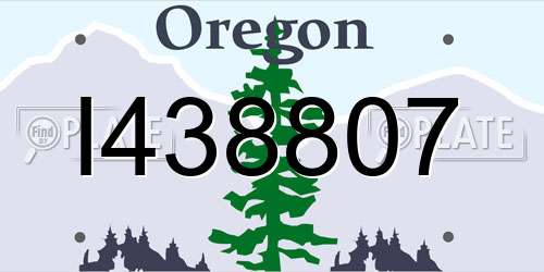 I438807 Oregon License Plate