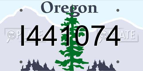 I441074 Oregon License Plate