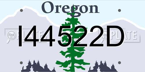 I44522D Oregon License Plate