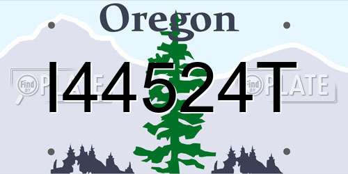 I44524T Oregon License Plate