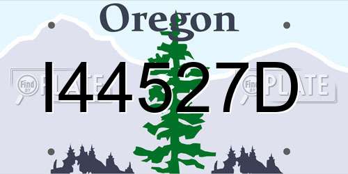 I44527D Oregon License Plate