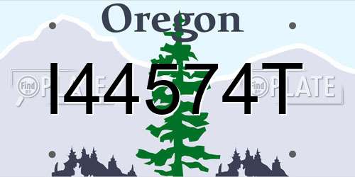 I44574T Oregon License Plate