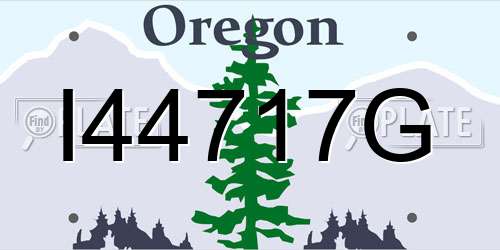 I44717G Oregon License Plate