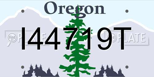 I44719T Oregon License Plate