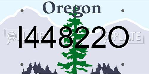 I44822O Oregon License Plate