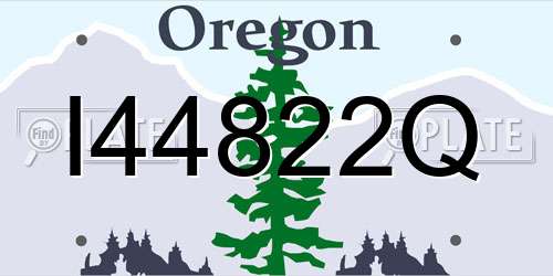 I44822Q Oregon License Plate