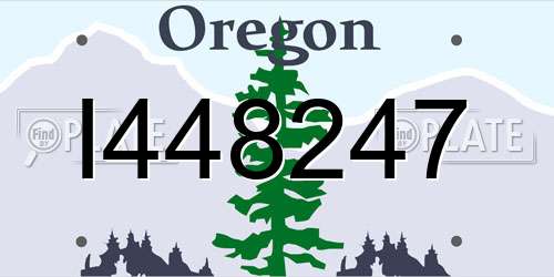 I448247 Oregon License Plate