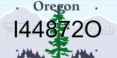 I44872O Oregon License Plate