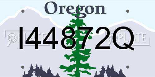 I44872Q Oregon License Plate
