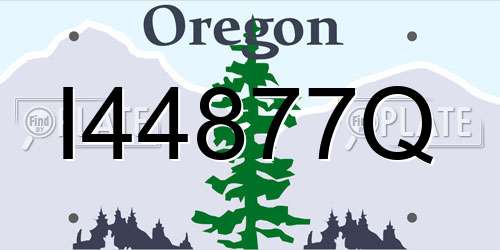 I44877Q Oregon License Plate