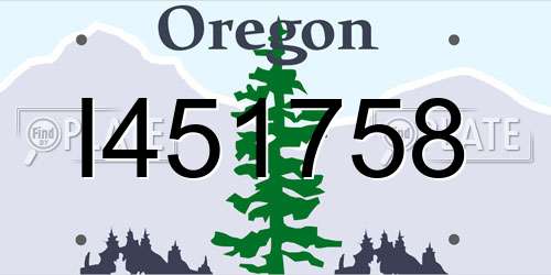 I451758 Oregon License Plate