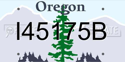 I45175B Oregon License Plate