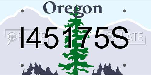 I45175S Oregon License Plate
