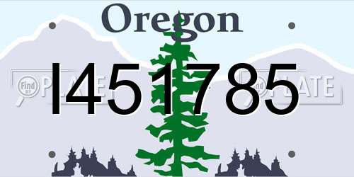I451785 Oregon License Plate