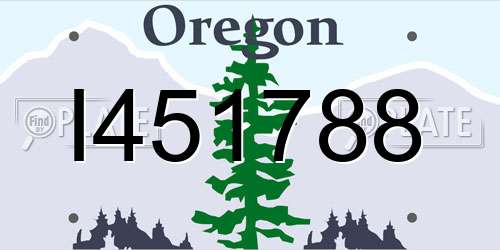 I451788 Oregon License Plate
