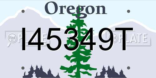I45349T Oregon License Plate