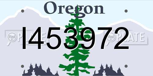 I453972 Oregon License Plate