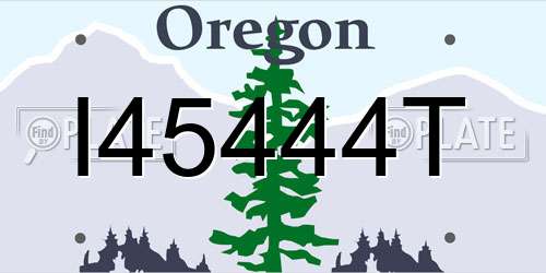 I45444T Oregon License Plate