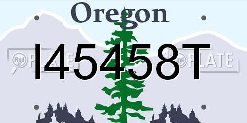 I45458T Oregon License Plate