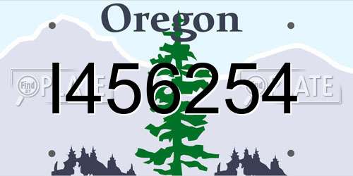 I456254 Oregon License Plate