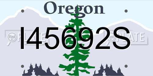 I45692S Oregon License Plate