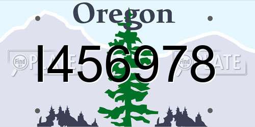 I456978 Oregon License Plate