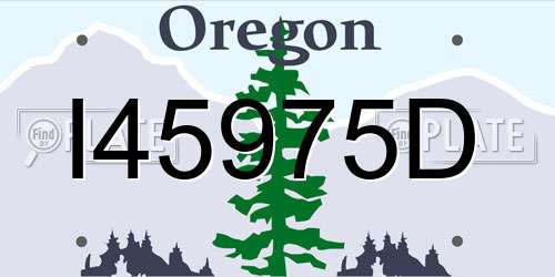 I45975D Oregon License Plate