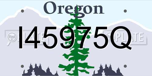 I45975Q Oregon License Plate