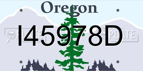 I45978D Oregon License Plate