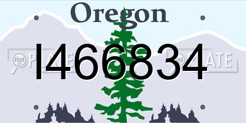 I466834 Oregon License Plate