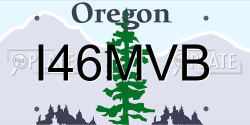 I46MVB Oregon License Plate