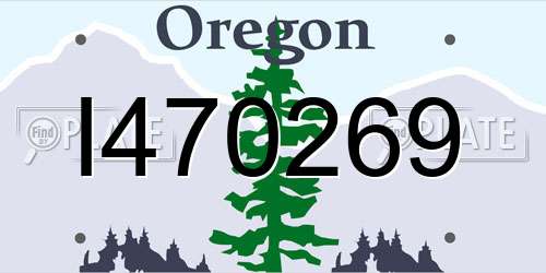 I470269 Oregon License Plate