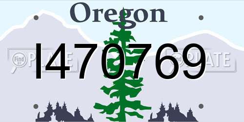 I470769 Oregon License Plate