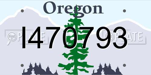 I470793 Oregon License Plate