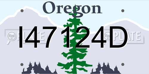 I47124D Oregon License Plate