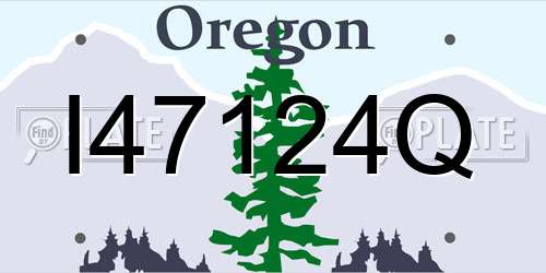 I47124Q Oregon License Plate