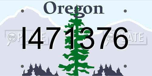 I471376 Oregon License Plate