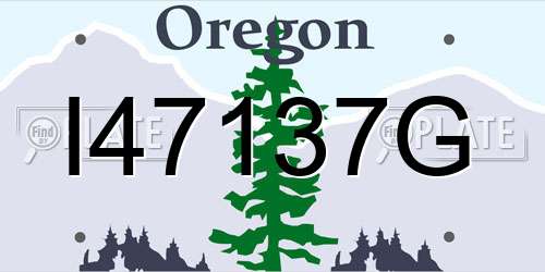 I47137G Oregon License Plate