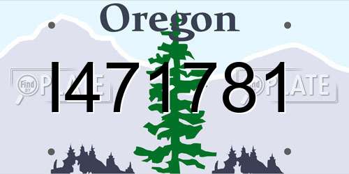 I471781 Oregon License Plate